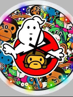 Novelty Ghost & Monkey Graphic Wall Clock - Multicolor